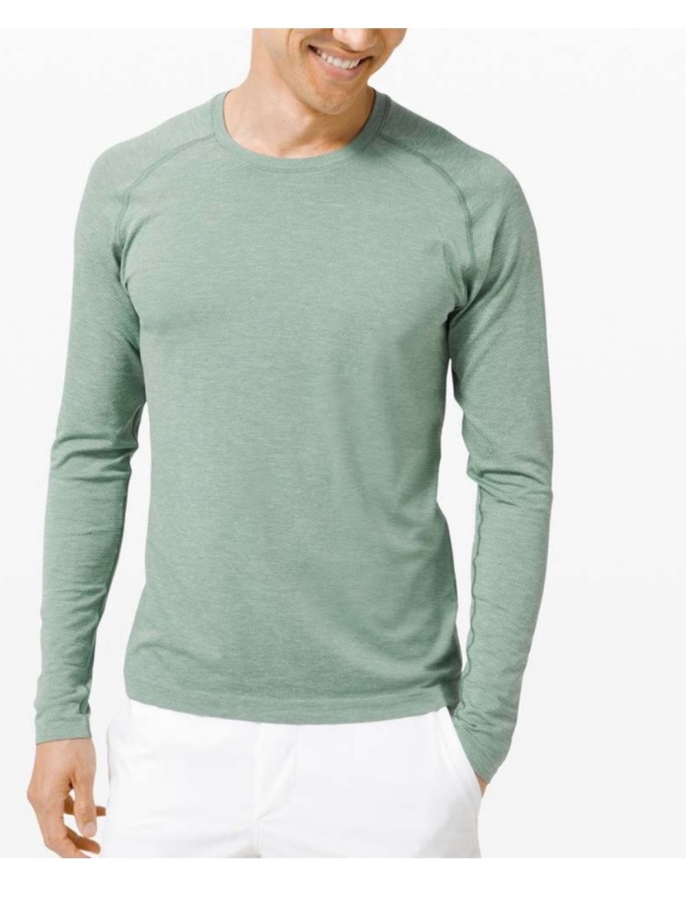 lululemon athletica Men's Long Sleeve Crew in Sage